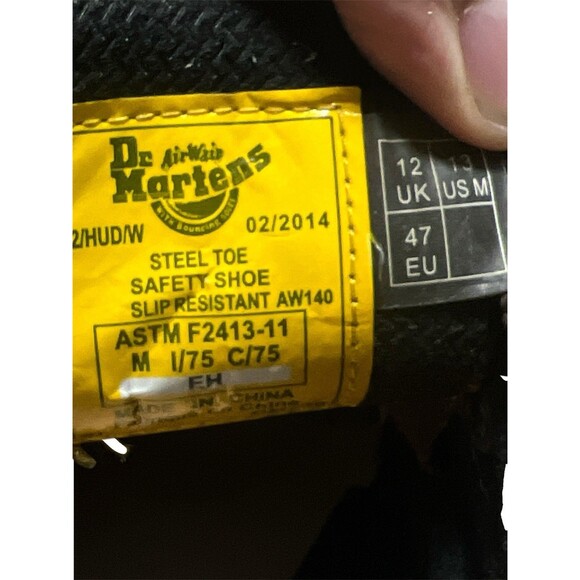 Dr. Martens Industrial Steel Toe Boots Men\'s Sz 13 US Safety Shoe Brown Aw140